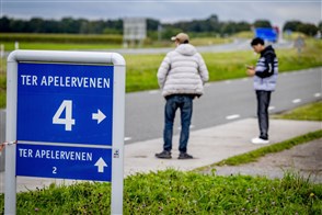 Refugees seeking asylum at the reception centre in Ter Apel