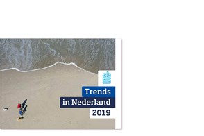 Luchtfoto van twee wandelaars met hun hondjes op het strand